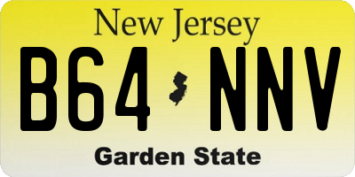NJ license plate B64NNV