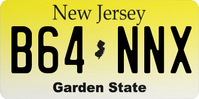 NJ license plate B64NNX