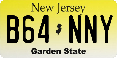 NJ license plate B64NNY