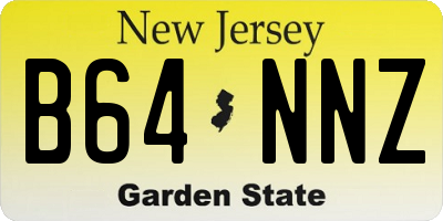NJ license plate B64NNZ