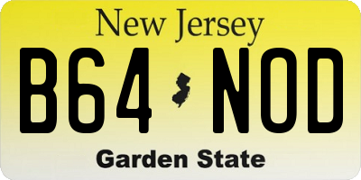 NJ license plate B64NOD