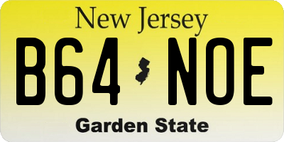NJ license plate B64NOE