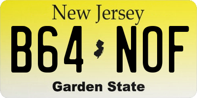 NJ license plate B64NOF