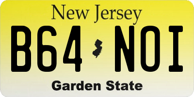 NJ license plate B64NOI