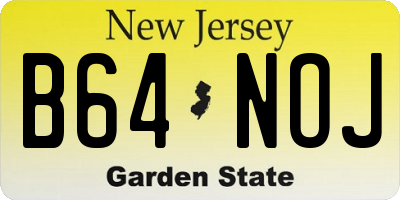 NJ license plate B64NOJ