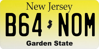 NJ license plate B64NOM