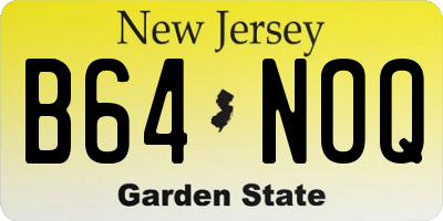 NJ license plate B64NOQ