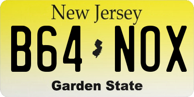 NJ license plate B64NOX