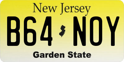 NJ license plate B64NOY