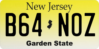 NJ license plate B64NOZ