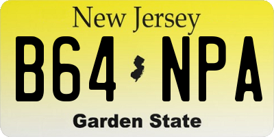 NJ license plate B64NPA