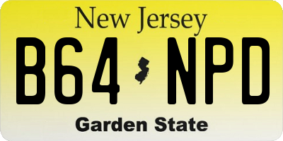 NJ license plate B64NPD