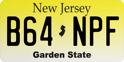 NJ license plate B64NPF