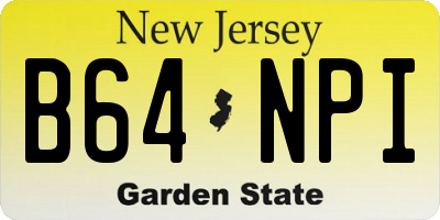 NJ license plate B64NPI