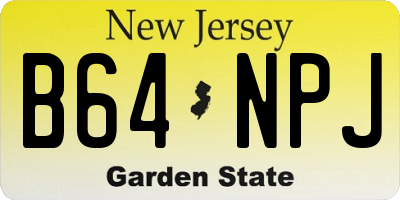 NJ license plate B64NPJ