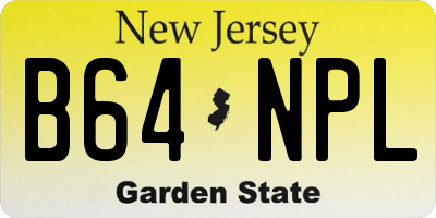 NJ license plate B64NPL