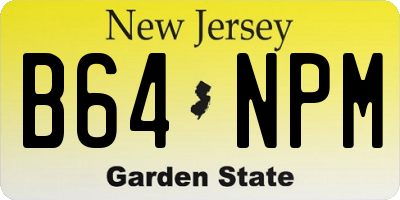 NJ license plate B64NPM