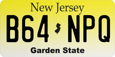 NJ license plate B64NPQ
