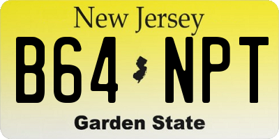 NJ license plate B64NPT