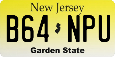 NJ license plate B64NPU