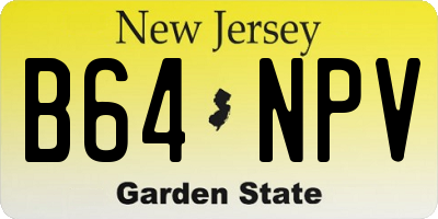 NJ license plate B64NPV