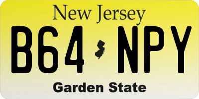 NJ license plate B64NPY