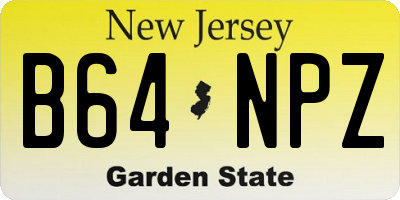 NJ license plate B64NPZ