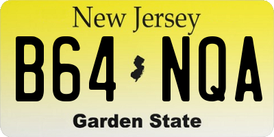 NJ license plate B64NQA