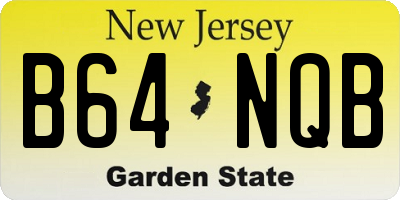 NJ license plate B64NQB