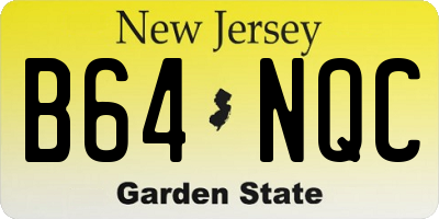 NJ license plate B64NQC