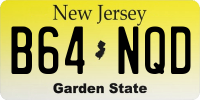 NJ license plate B64NQD