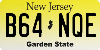 NJ license plate B64NQE
