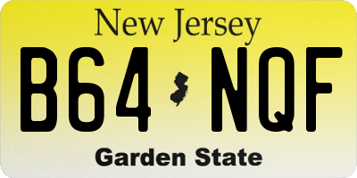 NJ license plate B64NQF