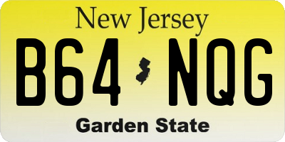 NJ license plate B64NQG