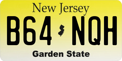 NJ license plate B64NQH