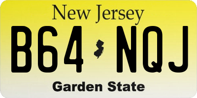 NJ license plate B64NQJ