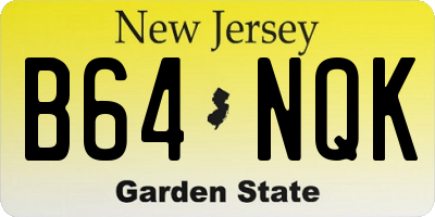NJ license plate B64NQK
