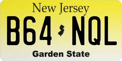 NJ license plate B64NQL