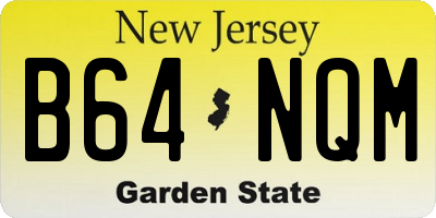 NJ license plate B64NQM