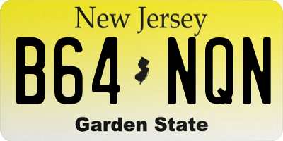 NJ license plate B64NQN