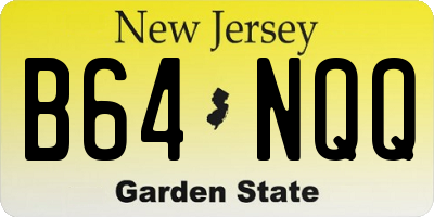 NJ license plate B64NQQ