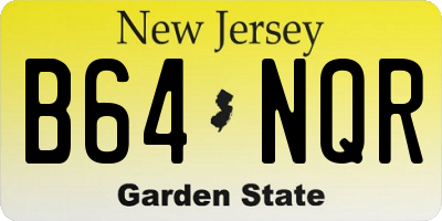 NJ license plate B64NQR