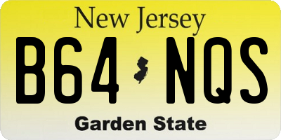 NJ license plate B64NQS