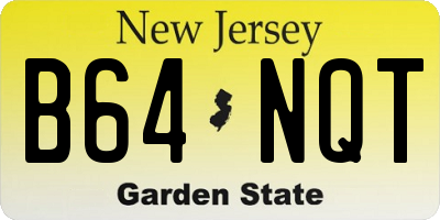NJ license plate B64NQT