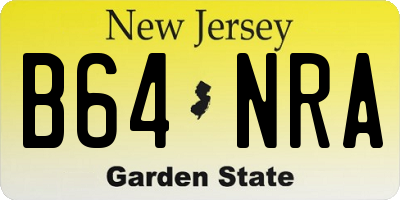 NJ license plate B64NRA