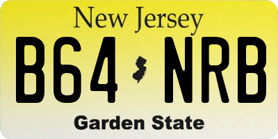NJ license plate B64NRB