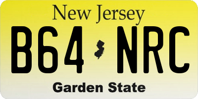 NJ license plate B64NRC