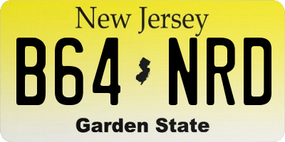 NJ license plate B64NRD