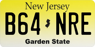 NJ license plate B64NRE