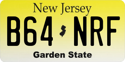 NJ license plate B64NRF